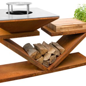 Palenisko-grill OGRODOWY  Artiss G5 corten płyta grzewcza i ruszt na nóżkach ze stali nierdzewnej spożywczej grill g5 corten blat drewniany 1b 300x300 - Palenisko-grill OGRODOWY  Artiss G5 corten płyta grzewcza i ruszt na nóżkach ze stali nierdzewnej spożywczej
